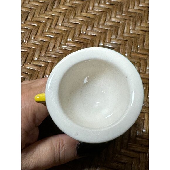 Vintage IKEA Memphis Style Ceramic Striped Bird Egg Cup Holder White Black Strip - Picture 5 of 9